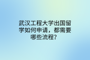 武汉工程大学出国留学如何申请，都需要哪些流程？