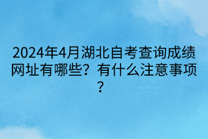 EMC易倍体育2024年4月湖北自考查询成绩网址有哪些？有什么注意事项？(图1)