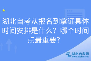 湖北自考从报名到拿证具体时间安排是什么？哪个时间点最重要？