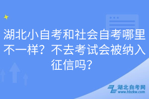 湖北小自考和社会自考哪里不一样？不去考试会被纳入征信吗？