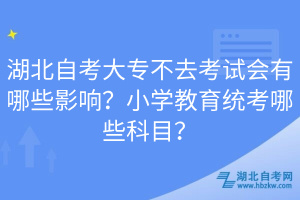 湖北自考大专不去考试会有哪些影响？小学教育统考哪些科目？