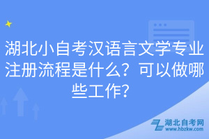 湖北小自考汉语言文学专业注册流程是什么？可以做哪些工作？