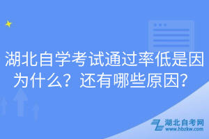 湖北自学考试通过率低是因为什么？还有哪些原因？