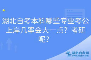 湖北自考本科哪些专业考公上岸几率会大一点？考研呢？