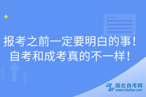 报考之前一定要明白的事！自考和成考真的不一样！