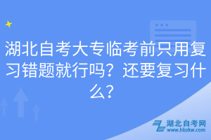 EMC易倍体育湖北自考大专临考前只用复习错题就行吗？还要复习什么？