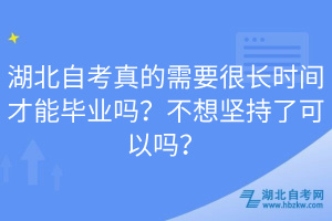 湖北自考真的需要很长时间才能毕业吗？不想坚持了可以吗？