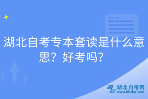 湖北自考专本套读是什么意思？好考吗？