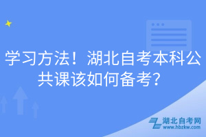 学习方法！湖北自考本科公共课该如何备考？