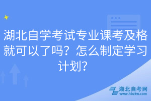 湖北自学考试专业课考及格就可以了吗？怎么制定学习计划？