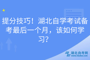 提分技巧！湖北自学考试备考最后一个月，该如何学习？