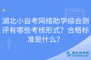 湖北小自考网络助学综合测评有哪些考核形式？合格标准是什么？