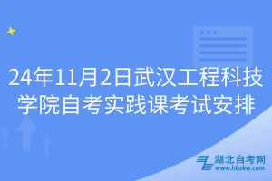 24年11月2日武汉工程科技学院自考实践课考试安排