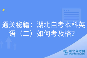 通关秘籍：湖北自考本科英语（二）如何考及格？