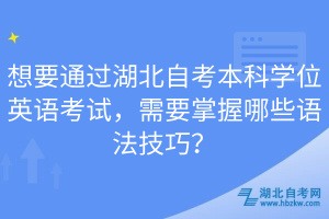 想要通过湖北自考本科学位英语考试，需要掌握哪些语法技巧？