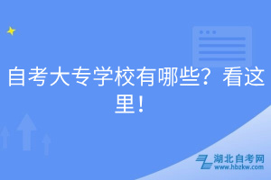 自考大专学校有哪些？看这里！