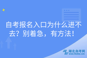 自考报名入口为什么进不去？别着急，有方法！