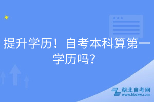 提升学历！自考本科算第一学历吗？