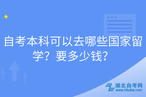 自考本科可以去哪些国家留学？要多少钱？