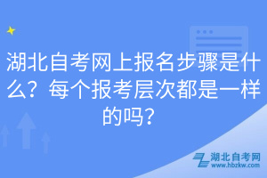 湖北自考网上报名步骤是什么？每个报考层次都是一样的吗？