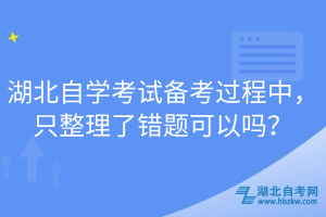 湖北自学考试备考过程中，只整理了错题可以吗？