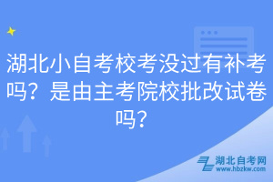 湖北小自考校考没过有补考吗？是由主考院校批改试卷吗？