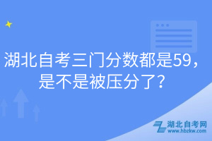 湖北自考三门分数都是59，是不是被压分了？