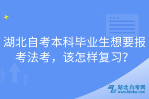 湖北自考本科毕业生想要报考法考，该怎样复习？