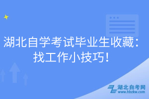 湖北自学考试毕业生收藏：找工作小技巧！