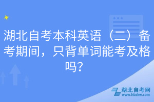 湖北自考本科英语（二）备考期间，只背单词能考及格吗？