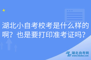 湖北小自考校考是什么样的啊？也是要打印准考证吗？