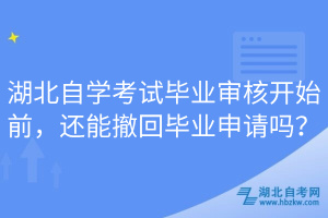 湖北自学考试毕业审核开始前，还能撤回毕业申请吗？