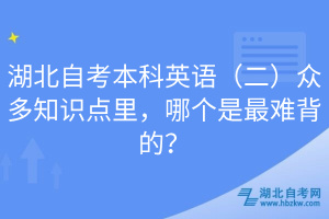 湖北自考本科英语（二）众多知识点里，哪个是最难背的？