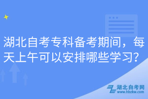 湖北自考专科备考期间，每天上午可以安排哪些学习？