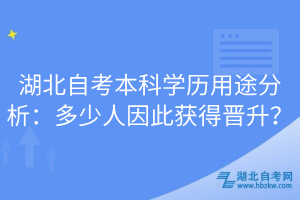 湖北自考本科学历用途分析：多少人因此获得晋升？