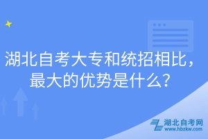 湖北自考大专和统招相比，最大的优势是什么？