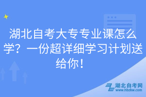 湖北自考大专专业课怎么学？一份超详细学习计划送给你！