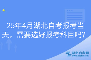 25年4月湖北自考报考当天，需要选好报考科目吗？