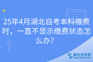 25年4月湖北自考本科缴费时，一直不显示缴费状态怎么办？