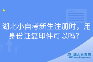 湖北小自考新生注册时，用身份证复印件可以吗？