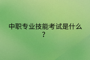 中职专业技能考试是什么？