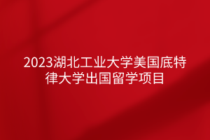 2023湖北工业大学美国底特律大学出国留学项目