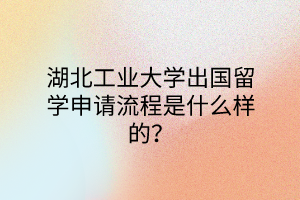 湖北工业大学出国留学申请流程是什么样的？