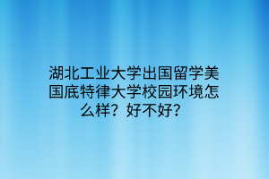 湖北工业大学出国留学美国底特律大学校园环境怎么样？好不好？