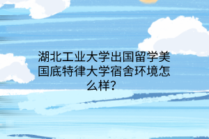 湖北工业大学出国留学美国底特律大学宿舍环境怎么样？