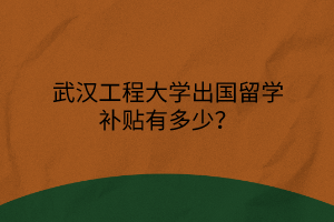 武汉工程大学出国留学补贴有多少？