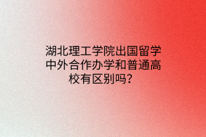 湖北理工学院出国留学中外合作办学和普通高校有区别吗？