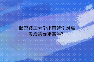 武汉轻工大学出国留学对高考成绩要求高吗？