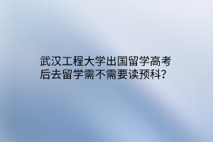 武汉工程大学出国留学高考后去留学需不需要读预科？