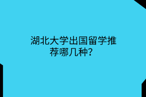 湖北大学出国留学推荐哪几种？